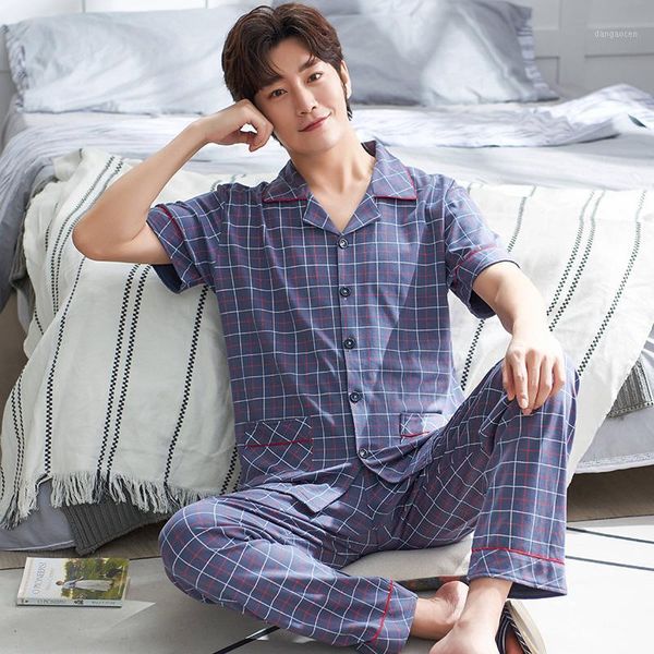 new summer knitted cotton men pajamas short sleeve turn-down collar cardigan loose plus size 3xl male lounge sleepwear suit1, Black;brown
new summer knitted cotton men pajamas short sleeve turn-down collar cardigan loose plus size 3xl male lounge sleepwear suit1, Black;brown