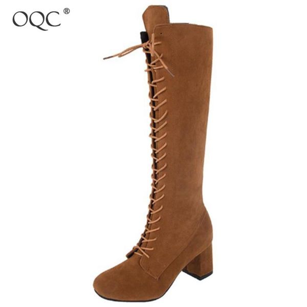 oqc new women knee high boots rome style lace up wild chunky heel boot autumn winter warm vintage suede cross tied boot d25, Black
oqc new women knee high boots rome style lace up wild chunky heel boot autumn winter warm vintage suede cross tied boot d25, Black
