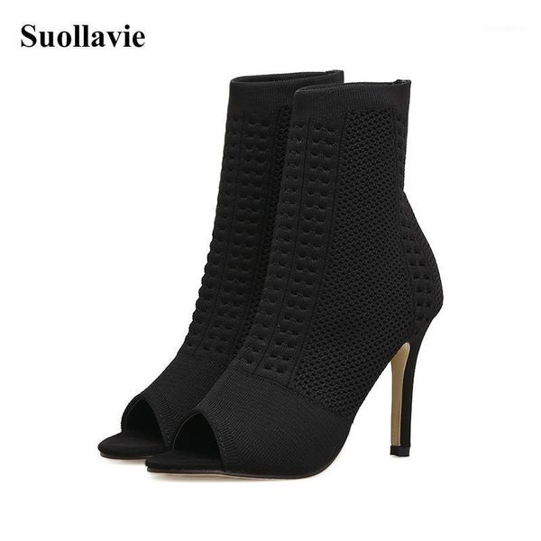 boots suollavie winter autumn women peep toe ankle breathable lady thin high heel stretch fabric sock boots1, Black
boots suollavie winter autumn women peep toe ankle breathable lady thin high heel stretch fabric sock boots1, Black