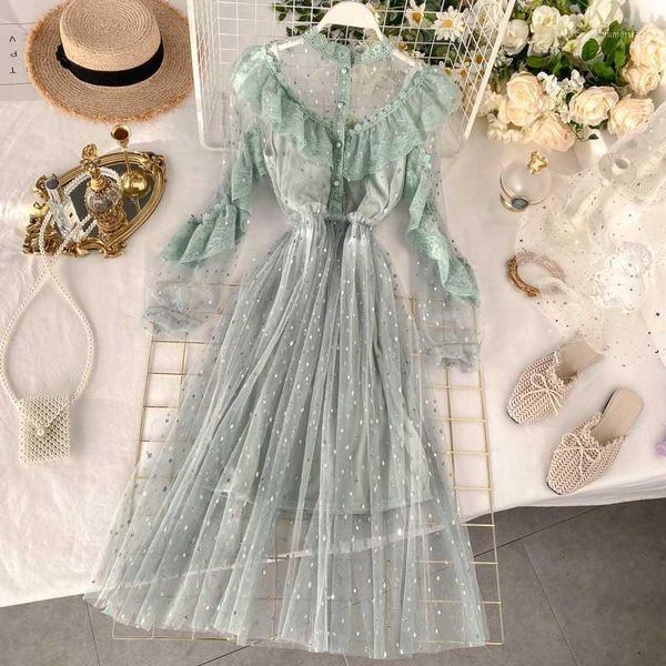 casual dresses women puff sleeve pleated bling sequined mesh gauze tulle ruffles button dress elastic slim high waist lace flower midi dress, Black;gray
casual dresses women puff sleeve pleated bling sequined mesh gauze tulle ruffles button dress elastic slim high waist lace flower midi dress, Black;gray