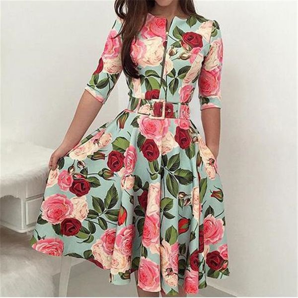 coloré taille automne chaud dames robe fermeture éclair impression robe douce dame cinq points manches robe pour femme, Black
coloré taille automne chaud dames robe fermeture éclair impression robe douce dame cinq points manches robe pour femme, Black