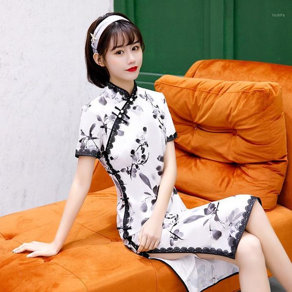 summer lace trim chinese dresses silk qipao knee-length chinese style ink painting print cheongsam oversize 4xl1, Red
summer lace trim chinese dresses silk qipao knee-length chinese style ink painting print cheongsam oversize 4xl1, Red