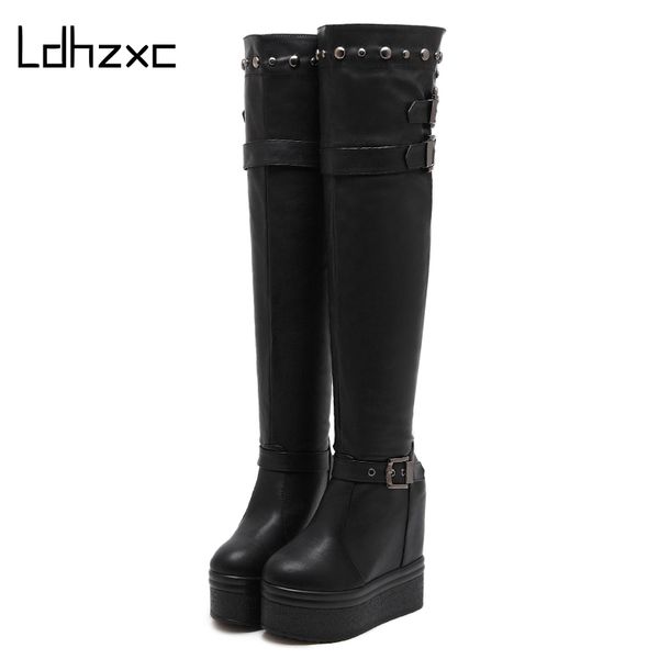 boots ldhzxcmetal buckle over the knee high heels platform wedges black tight for women fashion rivet winter
boots ldhzxcmetal buckle over the knee high heels platform wedges black tight for women fashion rivet winter