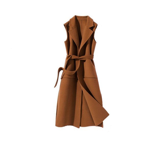 new 2021 autumn of wool medium woman's vest long sleeveless jacket with waistband ladies thin sweater y207 euoe m78d, Black;white 
new 2021 autumn of wool medium woman's vest long sleeveless jacket with waistband ladies thin sweater y207 euoe m78d, Black;white