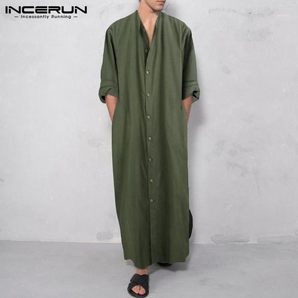 incerun muslim men islamic kaftan arab long sleeve button solid pockets fashion abaya dubai middle east caftan men jubba thobe1, Red
incerun muslim men islamic kaftan arab long sleeve button solid pockets fashion abaya dubai middle east caftan men jubba thobe1, Red