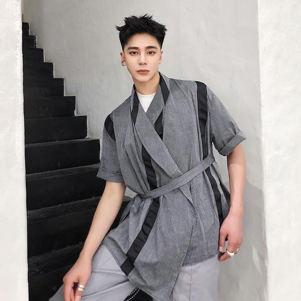 men's casual shirts original wind short sleeve shirt summer korean version of the trend in long stripe inch, White;black
men's casual shirts original wind short sleeve shirt summer korean version of the trend in long stripe inch, White;black