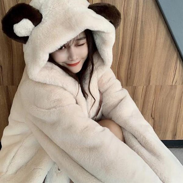 women's fur & faux 2021 sweet bow furry coats women hooded bear ears long sleeve jacket winter preppy style teddy coat, Black
women's fur & faux 2021 sweet bow furry coats women hooded bear ears long sleeve jacket winter preppy style teddy coat, Black