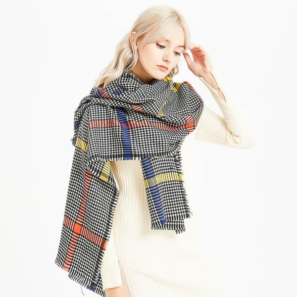 scarves winter warm cashmere scarf for women plaid poncho black men's scarfs female soft shawl red, Blue;gray 
scarves winter warm cashmere scarf for women plaid poncho black men's scarfs female soft shawl red, Blue;gray