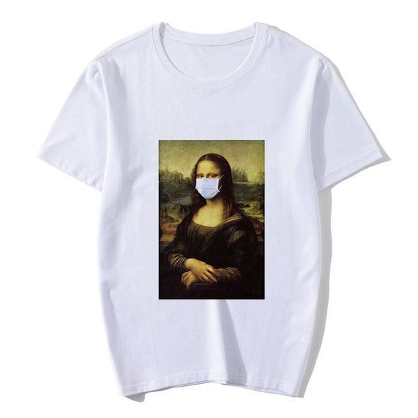 mona lisa female t-shirt spoof summer casual short-sleeved aesthetic female graphic t-shirt tumblr t-shirt vogue, White 
mona lisa female t-shirt spoof summer casual short-sleeved aesthetic female graphic t-shirt tumblr t-shirt vogue, White