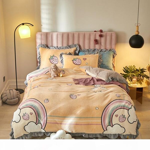 2020 new milk velvet four piece suit winter comfortable coral velvet cute cartoon anime style flannel duvet cover bed linen
2020 new milk velvet four piece suit winter comfortable coral velvet cute cartoon anime style flannel duvet cover bed linen