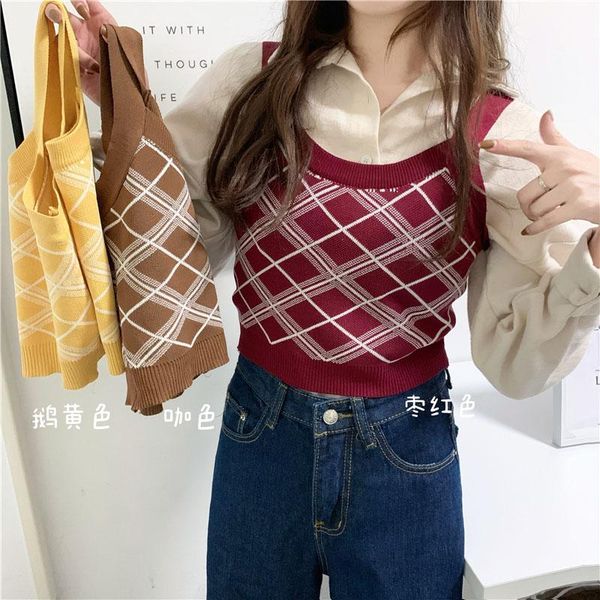 women's vests chic vintage minimalist sweater vest for women 2021 autumn winter pullovers knitted sleeveless korean all-match femme, Black;white
women's vests chic vintage minimalist sweater vest for women 2021 autumn winter pullovers knitted sleeveless korean all-match femme, Black;white