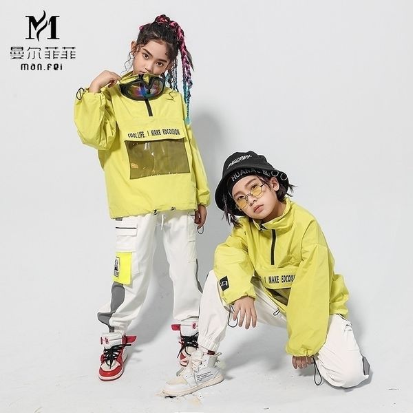 children's street dance suit loose green jacket white pants set kids girls boys hip hop jazz costumes for stage performance y200325
children's street dance suit loose green jacket white pants set kids girls boys hip hop jazz costumes for stage performance y200325