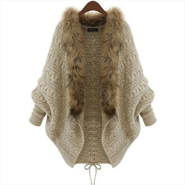 sweaters women fashion 2019 new fall winter large size womens bat sleeve knit cardigan fur collar loose sweater vestidos lxj313, White;black
sweaters women fashion 2019 new fall winter large size womens bat sleeve knit cardigan fur collar loose sweater vestidos lxj313, White;black