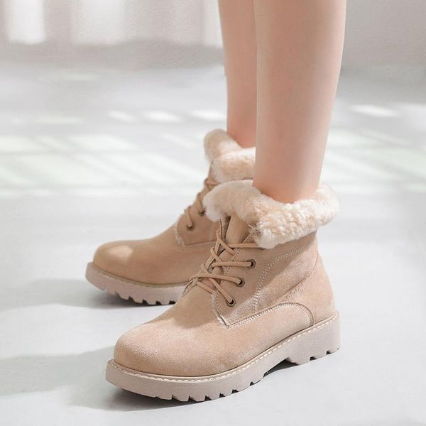 2020 winter snow boots fur warm cow suede leather ankle boots for women lace up non-slip sole chunky motorcycle shoes, Black
2020 winter snow boots fur warm cow suede leather ankle boots for women lace up non-slip sole chunky motorcycle shoes, Black