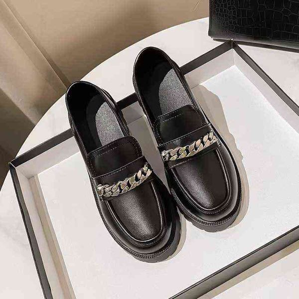 dress shoes loafers vrouwen lente nieuwe britse stijl kleine lederen schoenen dikke hak bodem metalen vhain grote size dames schoenen 220303, Black
dress shoes loafers vrouwen lente nieuwe britse stijl kleine lederen schoenen dikke hak bodem metalen vhain grote size dames schoenen 220303, Black
