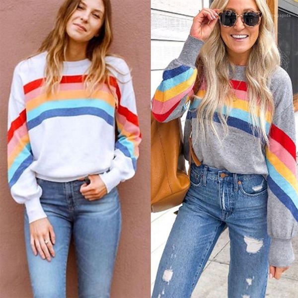 long sleeve sweater pullover for women winter autumn round neck ladies sweatshirt shirt rainbow printed female d301, White;black
long sleeve sweater pullover for women winter autumn round neck ladies sweatshirt shirt rainbow printed female d301, White;black