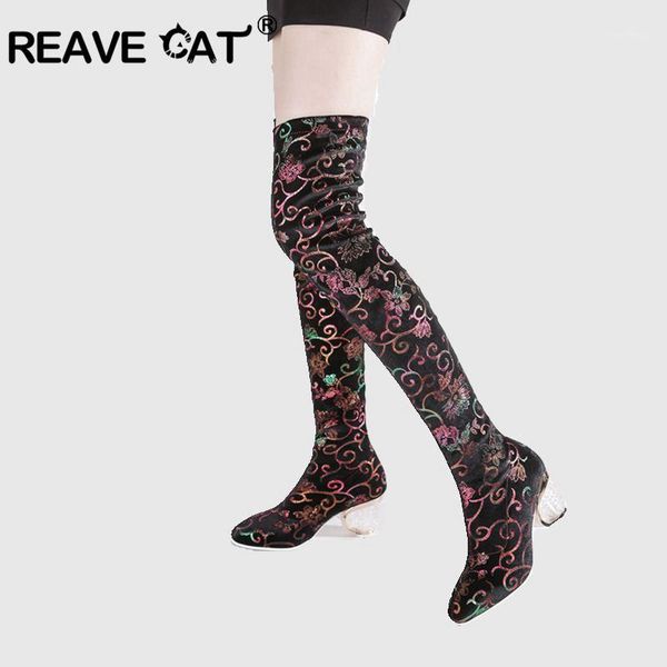 reave cat spring autumn stretched sock boots flower print long booties clear heels overknee women thigh high boots party shoes1, Black
reave cat spring autumn stretched sock boots flower print long booties clear heels overknee women thigh high boots party shoes1, Black