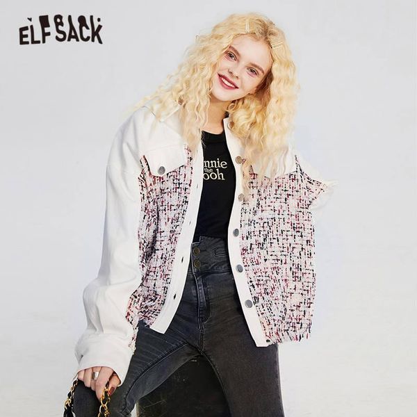 elfsack белого твида chic кнопки повседневный женщина все match куртка, 2020 осень винтаж полного рукав корейского дамы daily coat, Black;brown 
elfsack белого твида chic кнопки повседневный женщина все match куртка, 2020 осень винтаж полного рукав корейского дамы daily coat, Black;brown