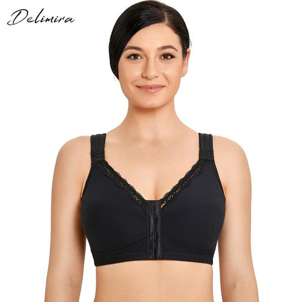 women's cotton full coverage plus size front closure wireless support posture bra lace racerback, Red;black
women's cotton full coverage plus size front closure wireless support posture bra lace racerback, Red;black