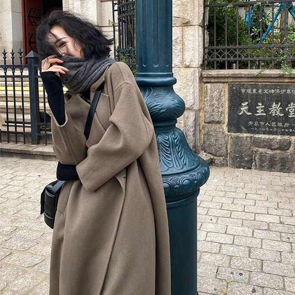 2021 women autumn winter vintage wool coats lady solid button long sleeve mid-long jacket female casual plus size outerwear f253, Black
2021 women autumn winter vintage wool coats lady solid button long sleeve mid-long jacket female casual plus size outerwear f253, Black
