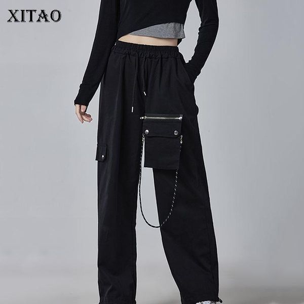 xitao women cargo pants fashion new pleated pocket 2020 autumn elastic waist high waist solid color full length pants dzl2231, Black;white
xitao women cargo pants fashion new pleated pocket 2020 autumn elastic waist high waist solid color full length pants dzl2231, Black;white