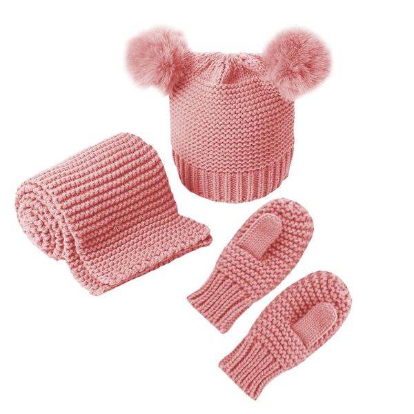 3шт комфортное hat шарф hat набор для детей дети infant зима, Blue;gray