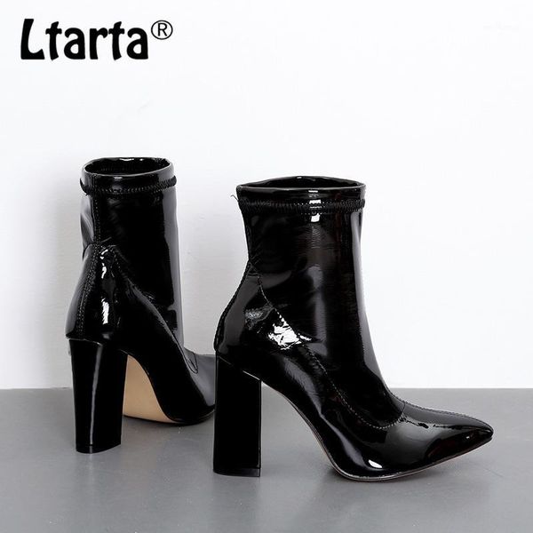 ltarta 2020 women mid calf point toe thick with pointed pointed thin high-heeled patent leather boots women's boots -999-11, Black
ltarta 2020 women mid calf point toe thick with pointed pointed thin high-heeled patent leather boots women's boots -999-11, Black