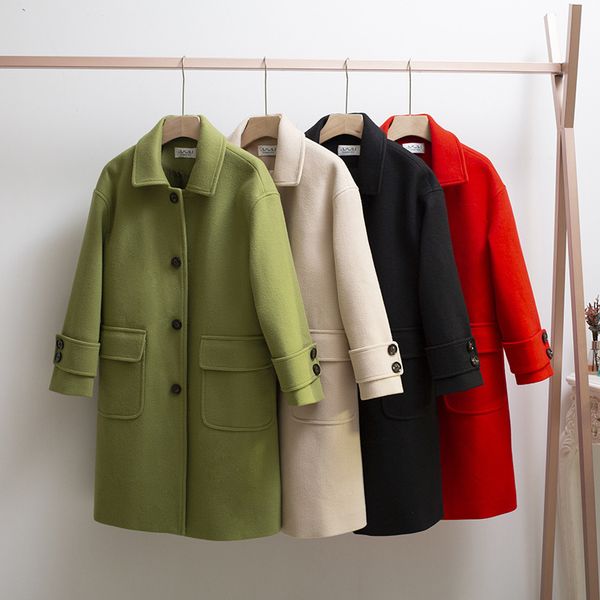 wool women mid-length new style fashion slim waist thickened autumn and winter woolen women's coat, Black
wool women mid-length new style fashion slim waist thickened autumn and winter woolen women's coat, Black