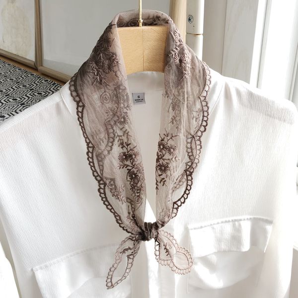 pure color lace small silk women's korean version versatile decorative triangle scarf cervical protection binding bag headband, Blue;gray
pure color lace small silk women's korean version versatile decorative triangle scarf cervical protection binding bag headband, Blue;gray