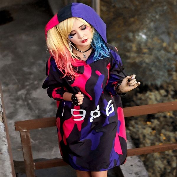 spring new trench coat for women large size loose hooded long coat woman 1986 printed camouflage irregular coats 201031, Tan;black
spring new trench coat for women large size loose hooded long coat woman 1986 printed camouflage irregular coats 201031, Tan;black