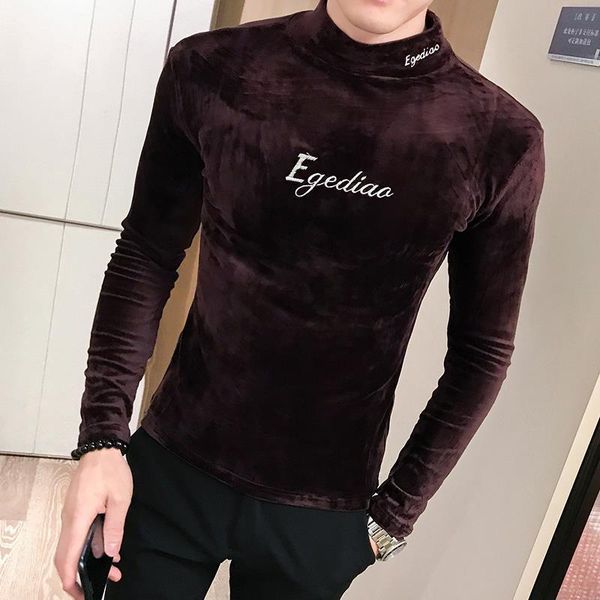 embroidery velvet t shirt men long sleeve turtleneck t shirts tees casual slim streetwear social streetwear tshirt m-3xl, Black
embroidery velvet t shirt men long sleeve turtleneck t shirts tees casual slim streetwear social streetwear tshirt m-3xl, Black