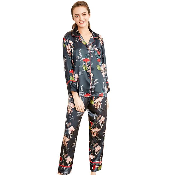 spring casual womens sleep pajama sets flower print button full turn down collar full length tracksuit two piece suit pajama set, Black;red
spring casual womens sleep pajama sets flower print button full turn down collar full length tracksuit two piece suit pajama set, Black;red