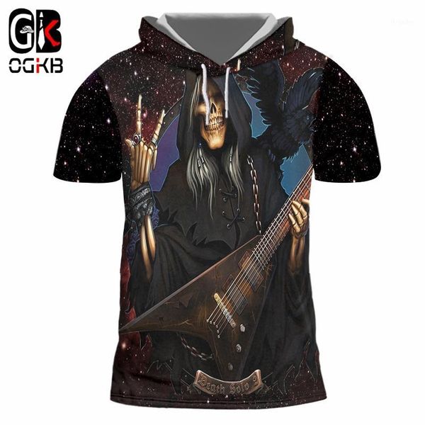 men's t-shirts ogkb hiphop streetwear tees short sleeve hooded tshirt summer men's 3d print guitar skull with cap1, White;black
men's t-shirts ogkb hiphop streetwear tees short sleeve hooded tshirt summer men's 3d print guitar skull with cap1, White;black