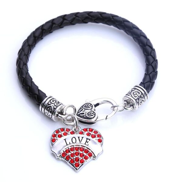 gift rhodium plated with sparkling crystals love heart pendant bracelet rope chain, Black
gift rhodium plated with sparkling crystals love heart pendant bracelet rope chain, Black