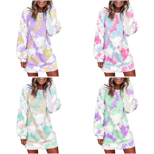 tie-dye printed hoodies fashion womens casual loose round neck tunic sweatshirt dress full sleeve autumn winter sweatshirt q0105, Black
tie-dye printed hoodies fashion womens casual loose round neck tunic sweatshirt dress full sleeve autumn winter sweatshirt q0105, Black