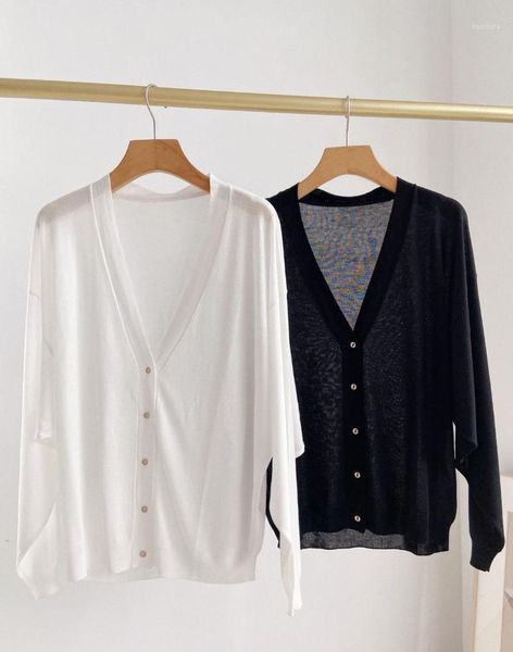 women thin knitted sweater long sleeve loose simple 2020 single-breasted cardigan female outwear1, White
women thin knitted sweater long sleeve loose simple 2020 single-breasted cardigan female outwear1, White