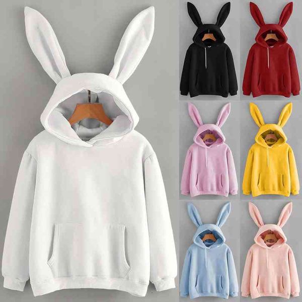 hoodie womens men fashion the cute long sleeve rabbit hoodie casual loose oversize sweatshirt pullover chandail c50, Black
hoodie womens men fashion the cute long sleeve rabbit hoodie casual loose oversize sweatshirt pullover chandail c50, Black