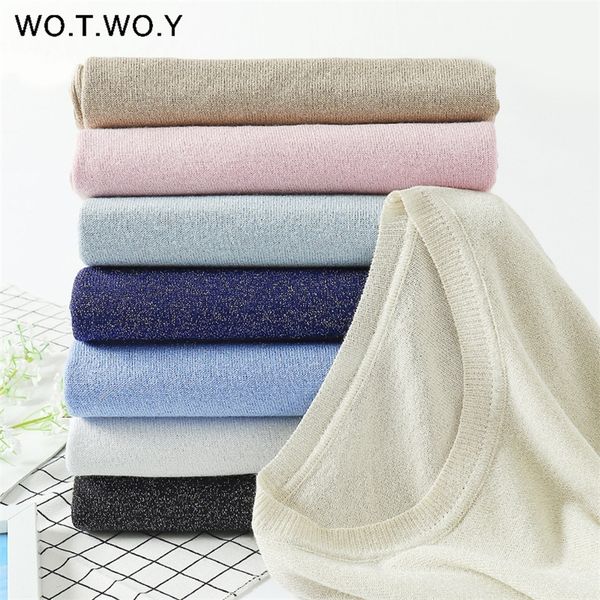 wotwoy shiny lurex loose basic sweater women casual knitted cotton pullovers women autumn long sleeve bottoming knitwears female 201222, White;black
wotwoy shiny lurex loose basic sweater women casual knitted cotton pullovers women autumn long sleeve bottoming knitwears female 201222, White;black