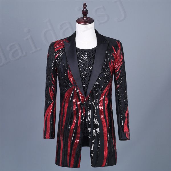 2020 men blazer sales plus size red print suit costumes for personality singers lantejoulas long coat clothes section jwkf, White;black
2020 men blazer sales plus size red print suit costumes for personality singers lantejoulas long coat clothes section jwkf, White;black