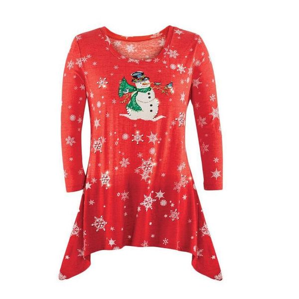 женщины с длинными рукавами xmas printed блузы soft нерегулярные хем круглый шеи футболки, White
женщины с длинными рукавами xmas printed блузы soft нерегулярные хем круглый шеи футболки, White