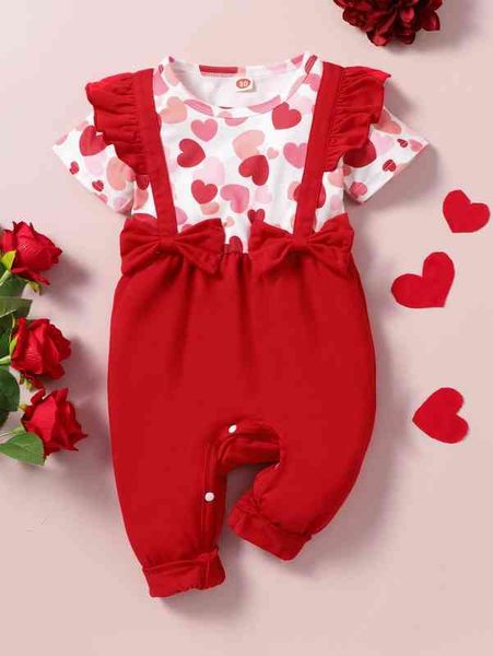 baby heart print ruffle trim bow front jumpsuit she, Blue
baby heart print ruffle trim bow front jumpsuit she, Blue