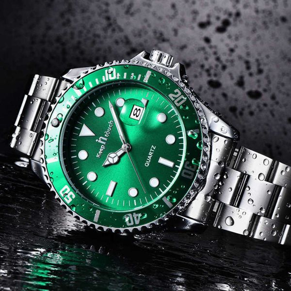 men's 2020 new green water ghost luminous watch magnifier calendar steel band wristwatch waterproof watch, Slivery;brown
men's 2020 new green water ghost luminous watch magnifier calendar steel band wristwatch waterproof watch, Slivery;brown