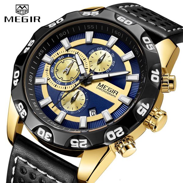 megir watch men's fashion sports luminous quartz watch leather strap waterproof business clock men's chronograph strap satch, Slivery;brown
megir watch men's fashion sports luminous quartz watch leather strap waterproof business clock men's chronograph strap satch, Slivery;brown