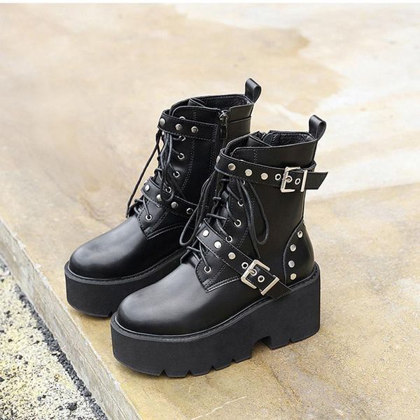 boussac black punk rivets platform boots women round toe buckle decoration martin boots women side zipper ankle for
boussac black punk rivets platform boots women round toe buckle decoration martin boots women side zipper ankle for