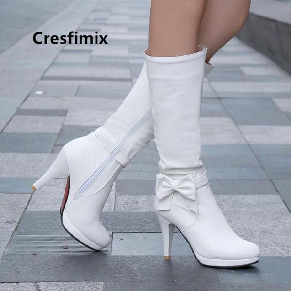 cresfimix women fashion pointed toe bow tie white pu leather high heel boots lady cool stylish winter boots b6062, Black
cresfimix women fashion pointed toe bow tie white pu leather high heel boots lady cool stylish winter boots b6062, Black