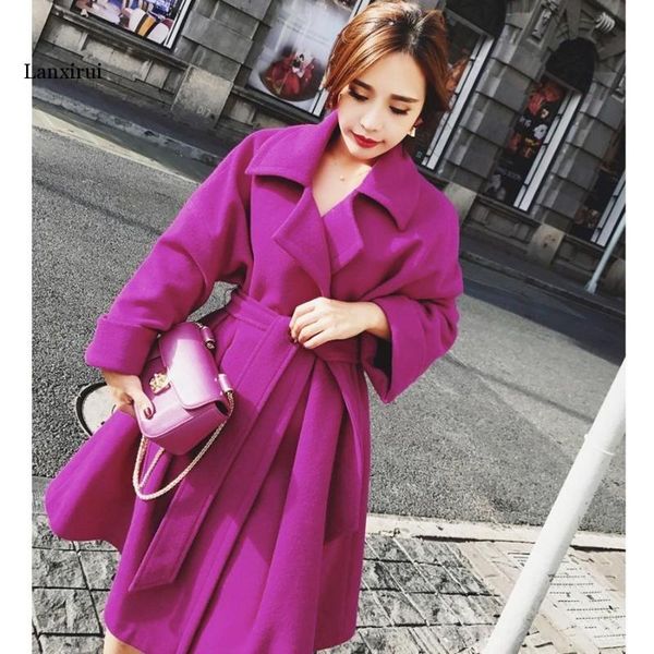 women's wool & blends lanxirui a-line style winter women coat warm with belt woolen jacket womens cashmere coats european fashionable o, Black
women's wool & blends lanxirui a-line style winter women coat warm with belt woolen jacket womens cashmere coats european fashionable o, Black