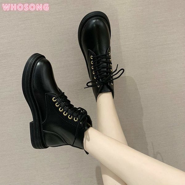 2020 winter fashion women's boots lace up and calf round head women's martin boots black mid heel square heel pu women's shoe
2020 winter fashion women's boots lace up and calf round head women's martin boots black mid heel square heel pu women's shoe