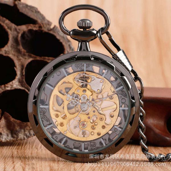 mechanical steampunk black case gold antique lettered hand mechanical pocket watch male and female chain watch, Slivery;brown
mechanical steampunk black case gold antique lettered hand mechanical pocket watch male and female chain watch, Slivery;brown