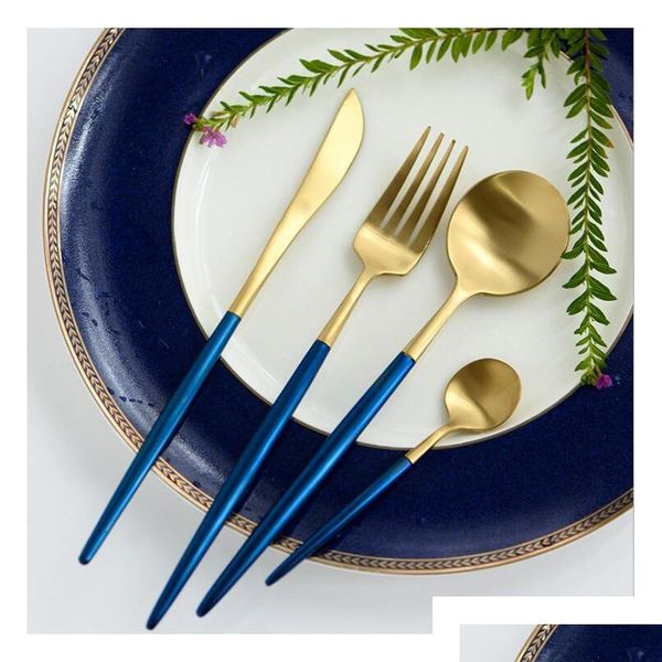 100% brand 4pcs /lot golden blue cutlery set gold 18/10stainless steel dinnerwar set fork knife scoops sliverware we jllmzz eatout
100% brand 4pcs /lot golden blue cutlery set gold 18/10stainless steel dinnerwar set fork knife scoops sliverware we jllmzz eatout