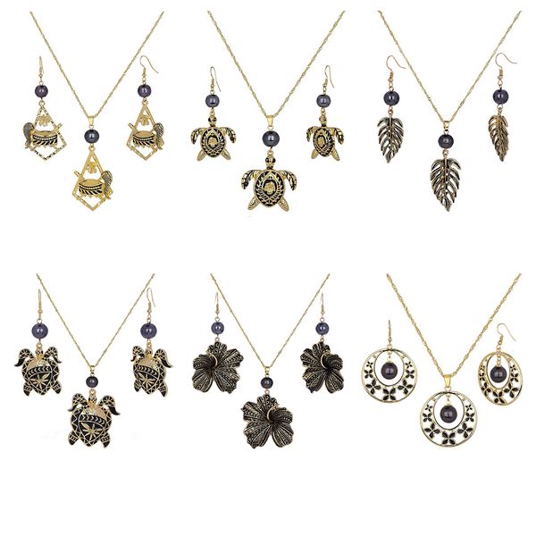 jewelry sets of factory wholesale round leaf black pearl polynesian people tortoise gold plated hawaiian earring sets for women, Silver
jewelry sets of factory wholesale round leaf black pearl polynesian people tortoise gold plated hawaiian earring sets for women, Silver